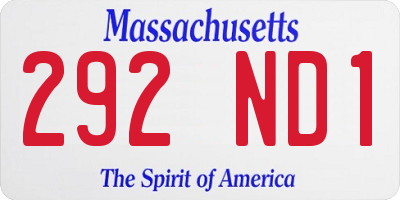 MA license plate 292ND1