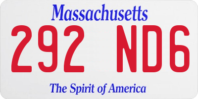 MA license plate 292ND6