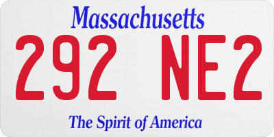 MA license plate 292NE2
