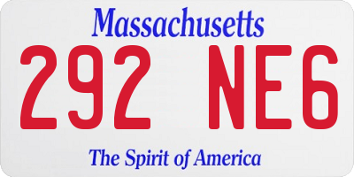 MA license plate 292NE6