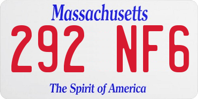 MA license plate 292NF6