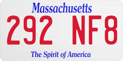 MA license plate 292NF8