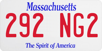 MA license plate 292NG2
