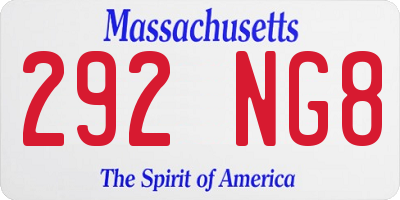 MA license plate 292NG8