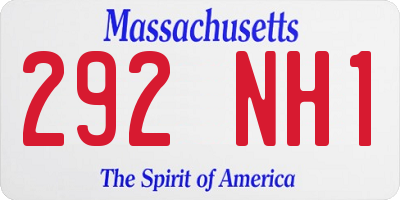 MA license plate 292NH1