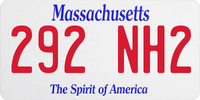 MA license plate 292NH2