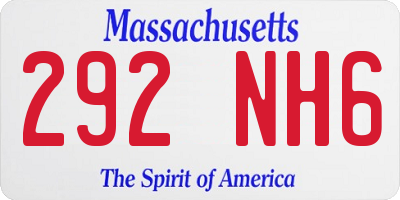 MA license plate 292NH6
