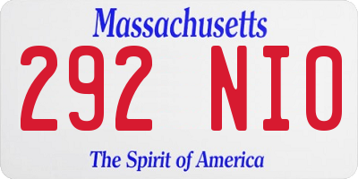 MA license plate 292NI0