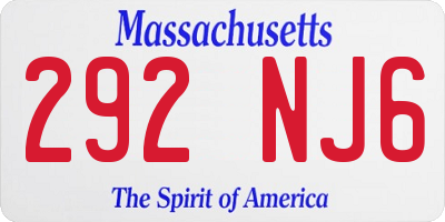 MA license plate 292NJ6