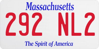 MA license plate 292NL2