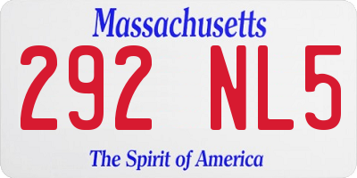 MA license plate 292NL5