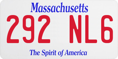 MA license plate 292NL6