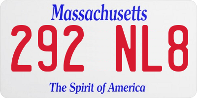 MA license plate 292NL8