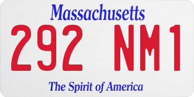 MA license plate 292NM1