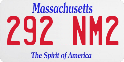 MA license plate 292NM2