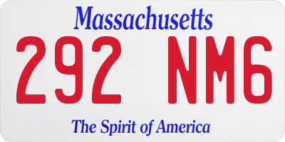 MA license plate 292NM6