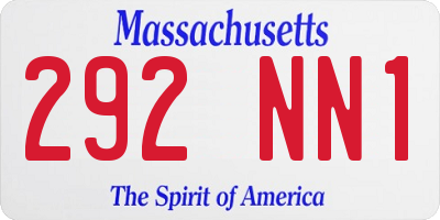 MA license plate 292NN1