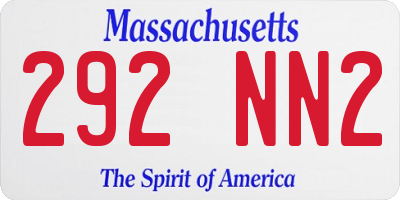 MA license plate 292NN2
