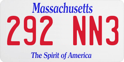 MA license plate 292NN3
