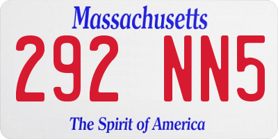 MA license plate 292NN5