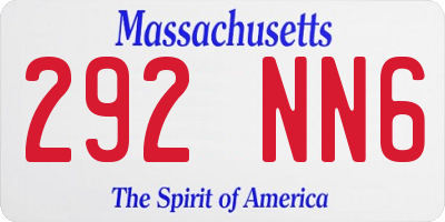 MA license plate 292NN6