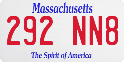 MA license plate 292NN8