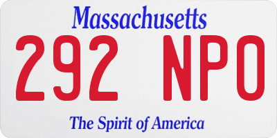 MA license plate 292NP0