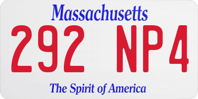 MA license plate 292NP4