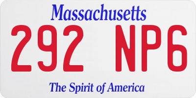 MA license plate 292NP6