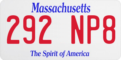 MA license plate 292NP8