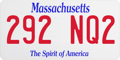 MA license plate 292NQ2