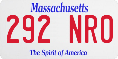 MA license plate 292NR0