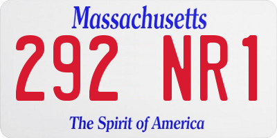 MA license plate 292NR1