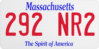 MA license plate 292NR2