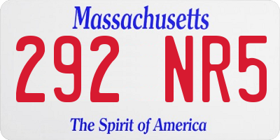 MA license plate 292NR5