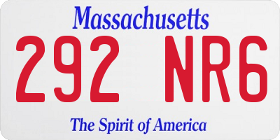 MA license plate 292NR6