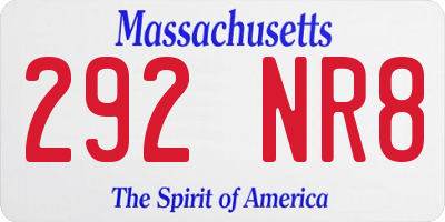 MA license plate 292NR8