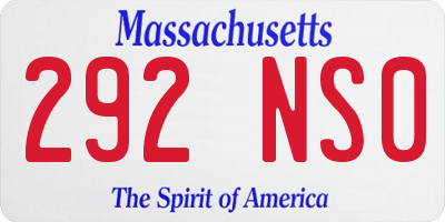 MA license plate 292NS0