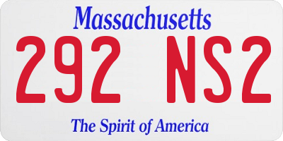 MA license plate 292NS2