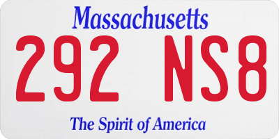 MA license plate 292NS8
