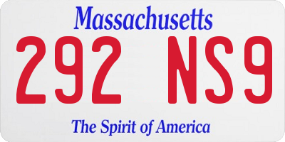MA license plate 292NS9