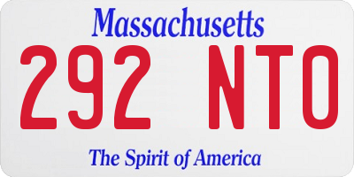 MA license plate 292NT0
