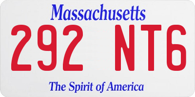 MA license plate 292NT6