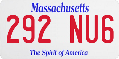 MA license plate 292NU6