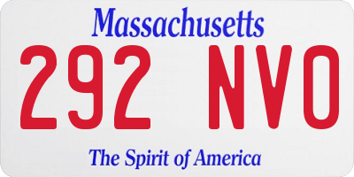 MA license plate 292NV0