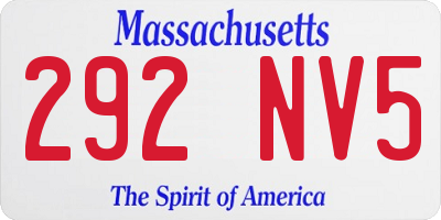 MA license plate 292NV5