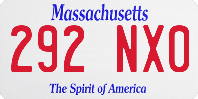 MA license plate 292NX0