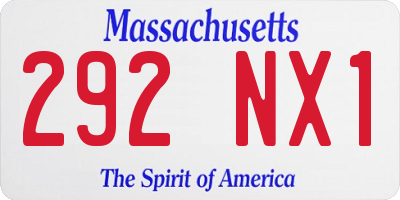 MA license plate 292NX1