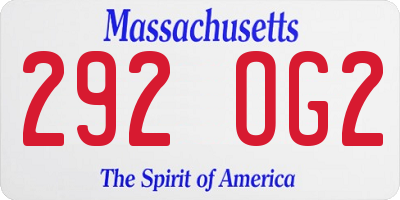 MA license plate 292OG2