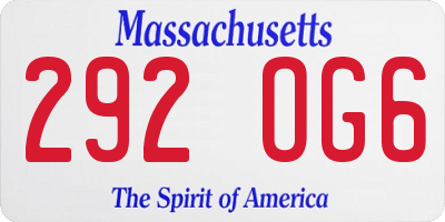 MA license plate 292OG6